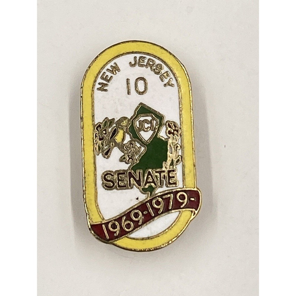 Vintage New Jersey 10 TEN Senate Pin 1969-1979